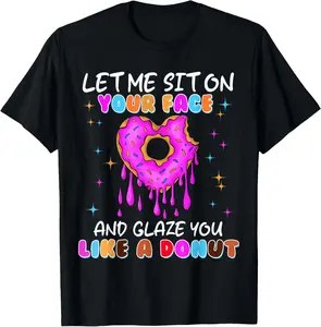 100% Cotton Unisex Embarrassing Donut Funny Shirts for Women Adult Humor T-Shirt