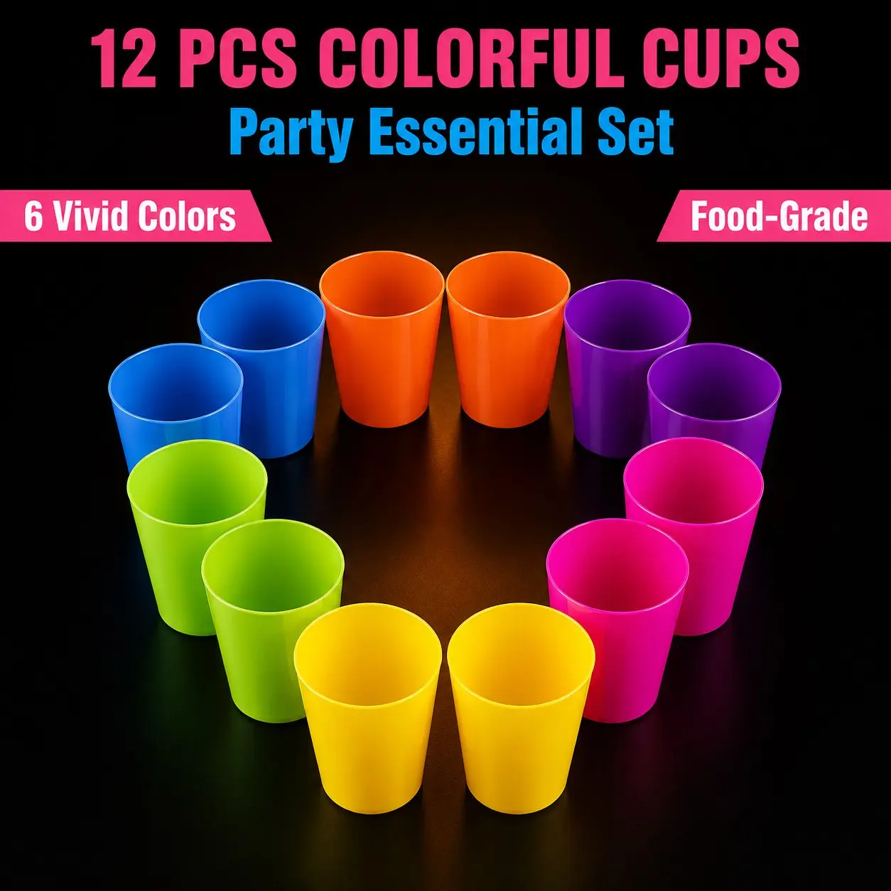 🥤 Colorful Plastic Straight Water Cup Leakproof Reusable Lightweight Daily Drinkware