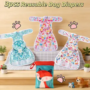 Reusable Washable Dog Diapers Set for Mothers, Multiple Sizes Available, Includes 2 Diapers + 1 Storage Bag, Pet Safety & Hygiene，Senior Dog Care Made Easy!Stop peeing,Couch protection, Floor protection, Sofa saver#Dog Period Panties