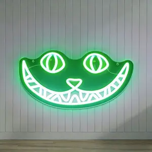 Cheshire Cat Wall Decor Neon Light, Single Color LED Sign, 5v USB Powered, Creative Decoration, Versatile Use, Perfect for Bedroom, Kids Room, Living Room, Studio