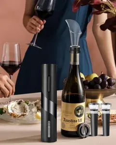 Electric Wine Opener Set with Foil Cutter Battery Powered Automatic Corkscrew for Effortless Bottle Opening