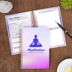 A5 Meditation Journal Notebook for Daily Reflection Spiritual Serenity Self Discovery Log with Guided Prompts for Beginners Seekers Ideal Gift Compact Serene