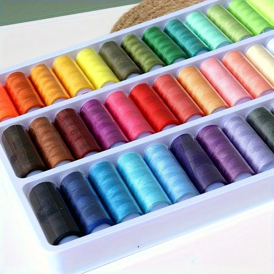 200 Yards Each 39-Color High-Strength Polyester Sewing Thread Set, Heavy Duty Thread, Colorfast, Hand Stitched, for DIY Sewing and Crafts, Essential Hand Sewing Supplies, Mixed Colors