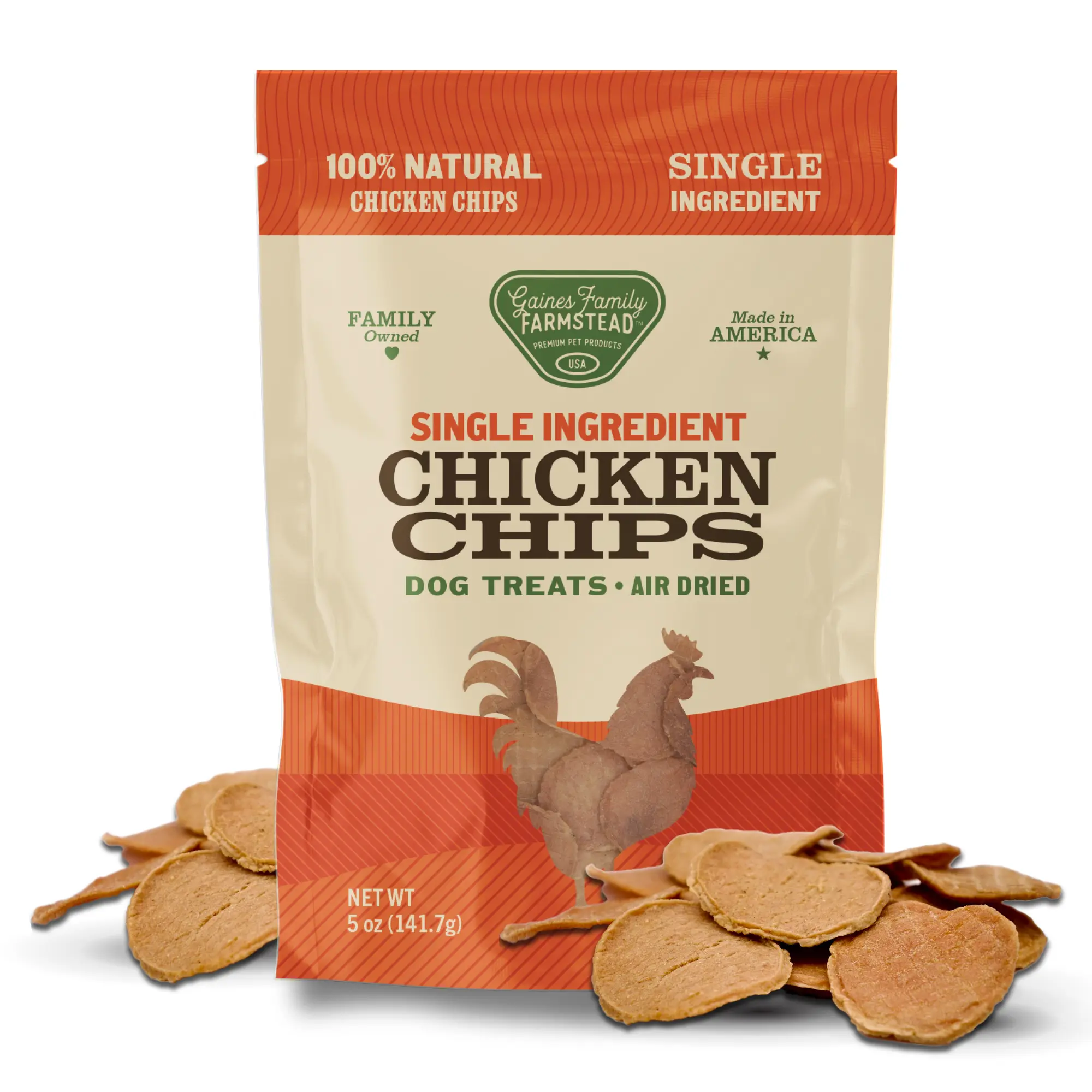 Gaines Family Farmstead Chicken Chips for Dogs - Crunchy Single Ingredient Dog Treats, 100% Real Chicken, No Additivies or Preservatives