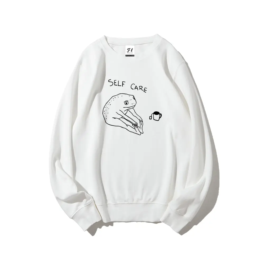 Funny Frog Self Care Sweatshirt, Frog Lover Gift, Cottagecore Frog Sweater, Sarcasm Shirt, Funny Women Top, Humorous Long Sleeve Pullover