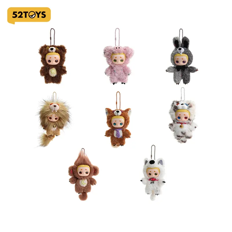 【52TOYS】NOOK Animal Boyfriend Series Vinyl Plush Keychain – Kawaii, creative gift, room decor, desktop decoration, birthday party gift, soft stuffed doll, huggable, collectible