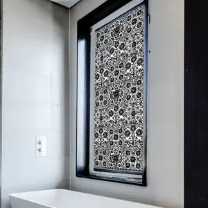(45*100cm) creative simple black flower single-layer static sticker, double-sided visible, 20 silk large-sized decorative decal background window sticker (D16039-YJ)