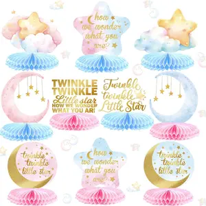 Twinkle Twinkle Little Star Honeycomb Centerpieces, Twinkle Twinkle Little Star Gender Reveal Decorations, Gender Reveal Centerpieces for Table, Twinkle Twinkle Little Star Theme Party