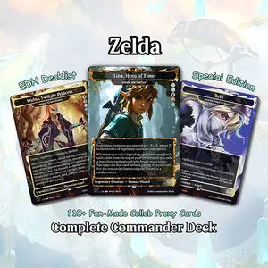 Saviors of Hyrule Commander Deck Proxy | Zelda Inspired EDH Deck | 5 Color Legendary Commander | 100 Cards