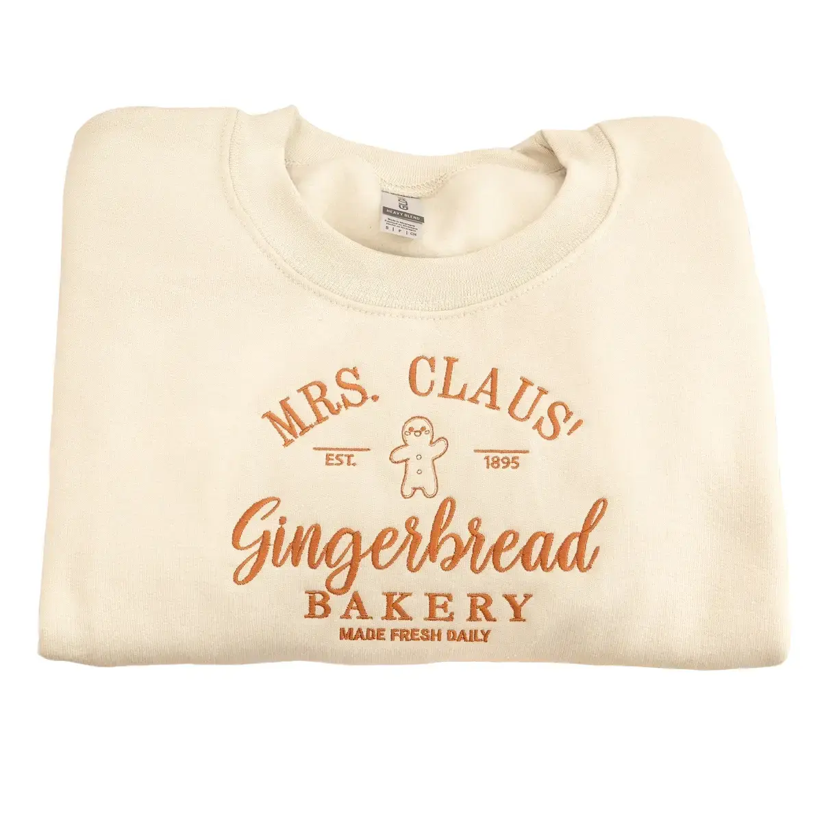 Ms.Claus Gingerbread Christmas Sweatshirt, Christmas Embroidered cotton Sweatshirt Womenswear Fits