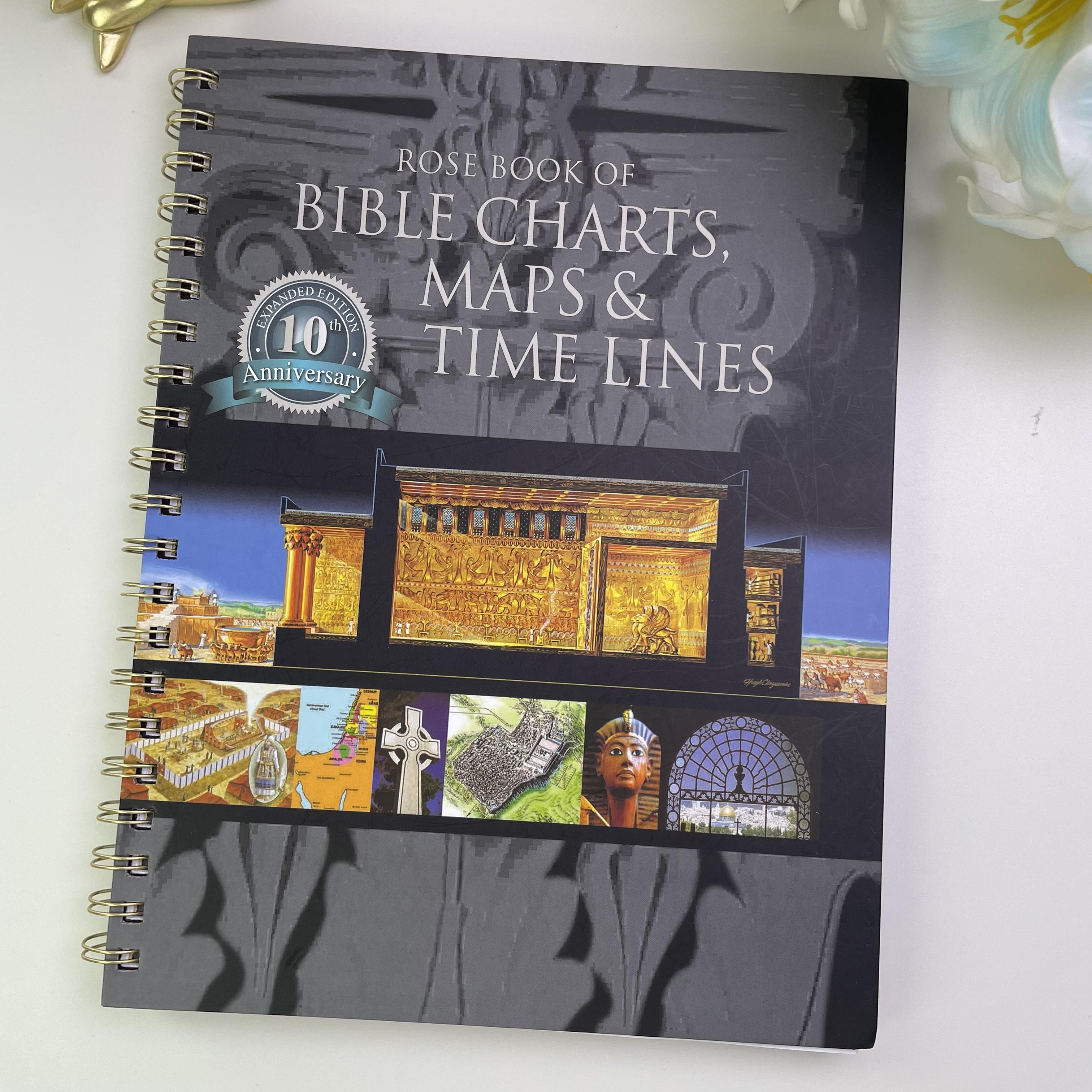 Rose Book of Bible Charts, Maps & Time Lines Vol. 1, 10th Anniversary Edition, Essential Religious Reference Guide Notebook, Bible Study Supplies，Notebook。