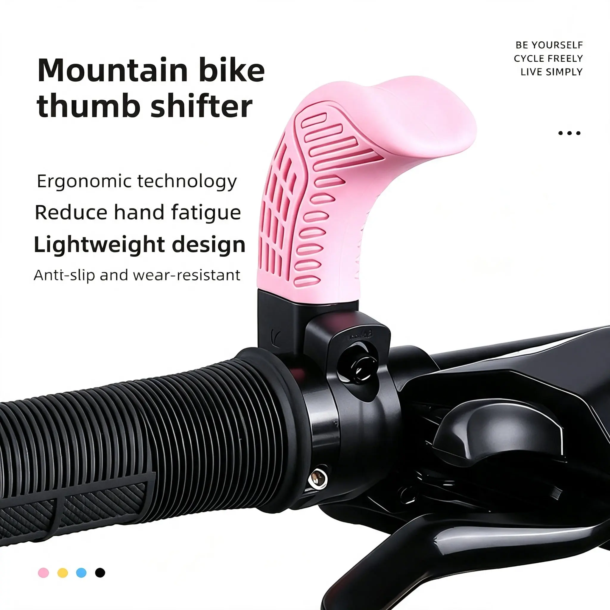 Ergonomic Mountain Bike Handlebar End Auxiliary Grips - Anti-Slip Wear-Resistant, Hand Fatigue Reduction, Thumb Bar Horn Design for Outdoor Biking, Thumb Shifter