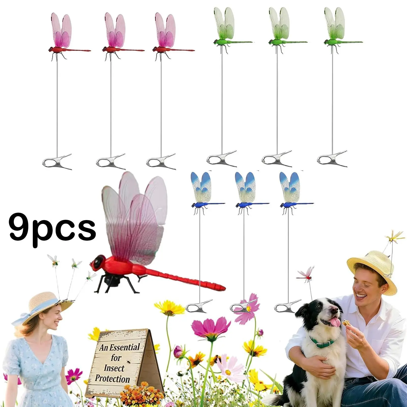 Summer Outdoor Dragonfly Fly Repellent Clips - Decorative Hanging Pest Repellents for Patio Home Pest Control & Mosquito Needs, Fly Repellent Clip, Mosquito Repellent