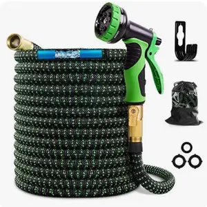 Garden Hoses Large Garden Hose Expandable Flexible Used for High-Pressure Car Wash Hose, Metal Spray, Outdoor Garden Watering hosing Pipe (50ft)