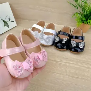Spring and Autumn Fashion Baby Shoes, 0-1 Year Old Girls Cute Bow Princess Shoes, Soft Rubber Sole Lightweight Comfortable Walking Shoes