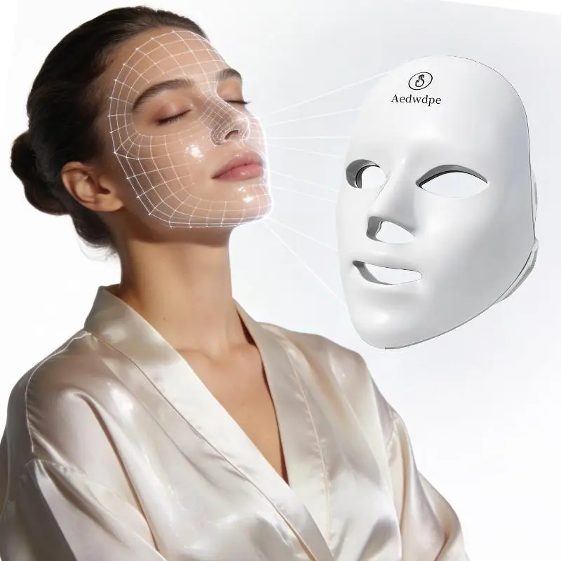 [Renhui]7 kinds of color facial skin care masks-glow, facial care instrument and portablecan easily realize skin care and the best rechargeable LED beauty instrument, which birthday and holiday gifts for girlfriends and girlfriends.