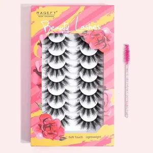 Festival Makeup Thick and Fluffy False Eyelashes, Gift Reusable Long & Fluffy Wispy Curl Cat Eye Style Faux Cluster Lashes Strip Lashes for Eyelashes Extensions, Faux Eye Lashes for Women and Girls Eye Cosmetic