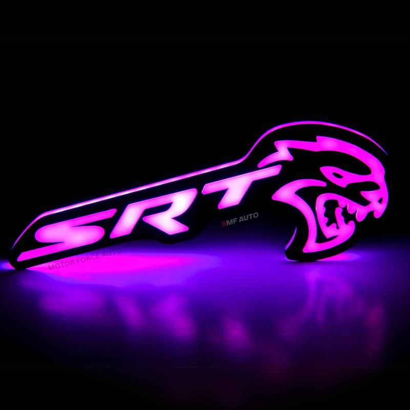 Flow Series SRT Hellcat RGBW LED Badge Emblem Logo for Dodge Charger, Challenger, Chrysler, and Jeep