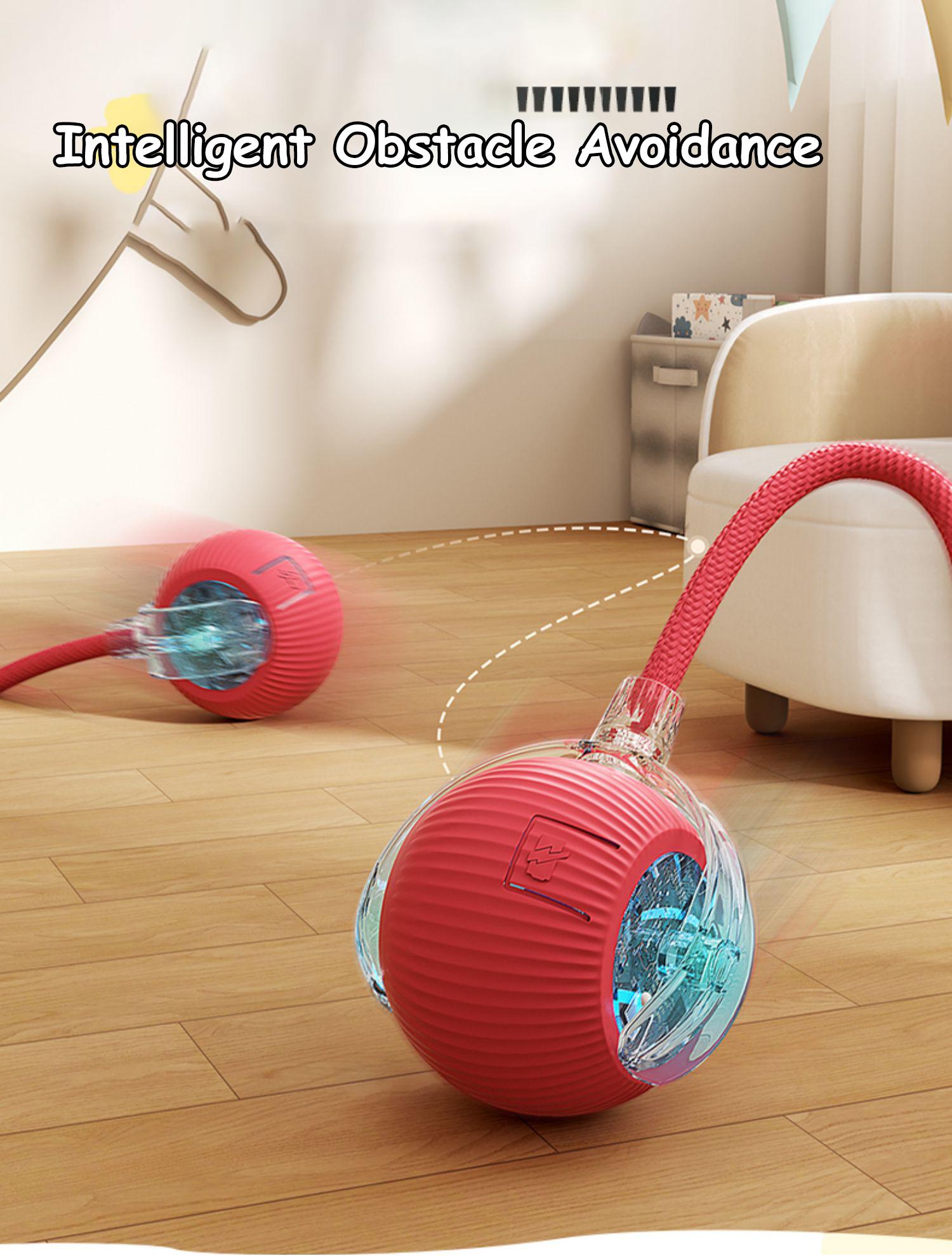 New Cat Interactive Ball Toy Automatic Rolling Ball Faux Tail Rechargeable Smart Pet Electric Toy Dog Cat Training Imitate Mouse