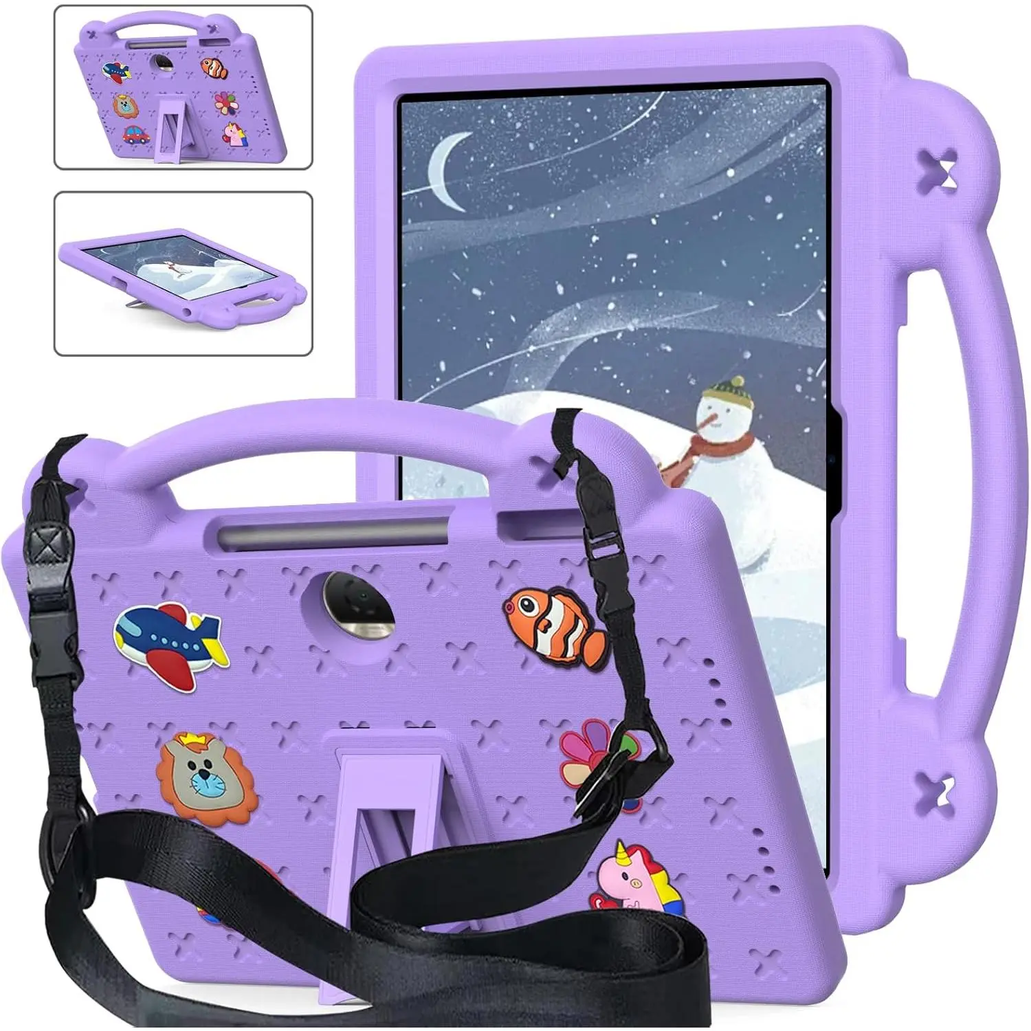 EVA Protective Tablet Case & Cover for Honor Pad 9 2023 12.1 inch Device - Heavy Duty Protection, Extra Thick, Durable, Kids-Friendly, Lightweight, Shockproof Accessory with Adjustable Foldable Stand Handle, Shoulder Strap, Handheld Design, Accessories, O