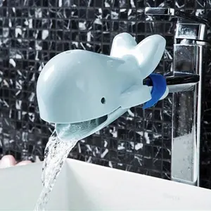 Cute whale shaped faucet extender, easy to wash hands, colorful bathroom and kitchen sink accessories with extended splash proof sink