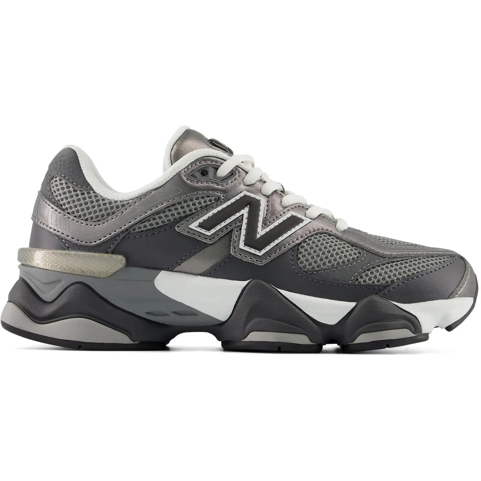 New Balance 9060 Magnet Faded Black (GS) Sneakers / Grade School Kids’ Shoes / Low-Top Lace-Up Lifestyle Footwear / Chunky Retro-Inspired Design / Cushioned Everyday Comfort / Magnet and Faded Black Colorway / Durable Rubber Outsole