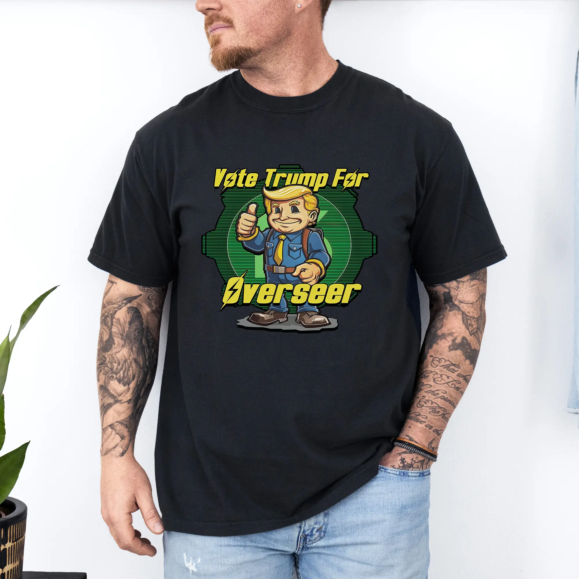 Fallout Vault Boy Donald Funny General Election 2024 Tshirt Fallout TV Show Fallout 4 Fallout New Vegas Inspired Unisex Funny Tshirt