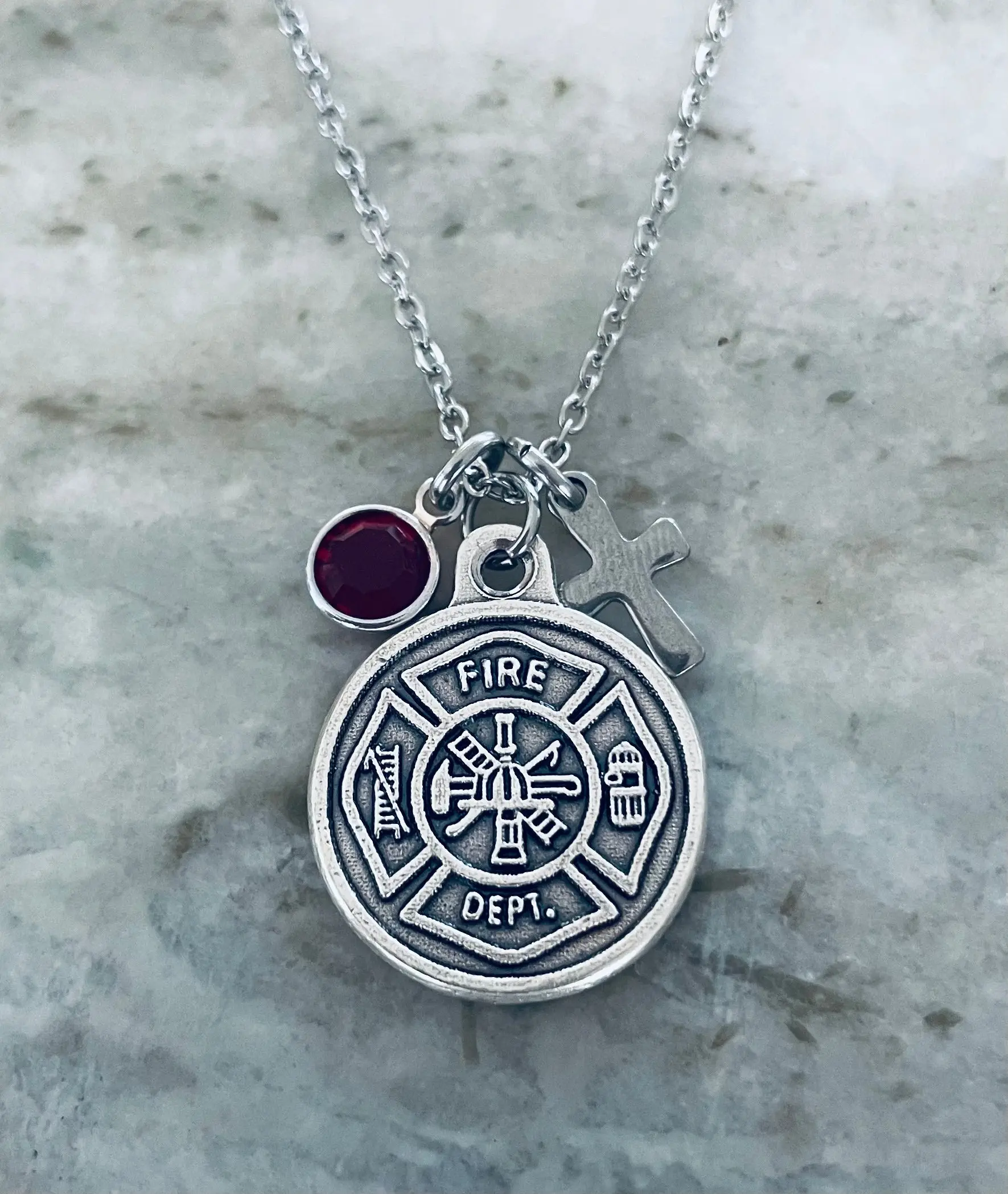 Saint Florian Silver Necklace Protect Me Firefighter Catholic Medal Saint Necklace for Men