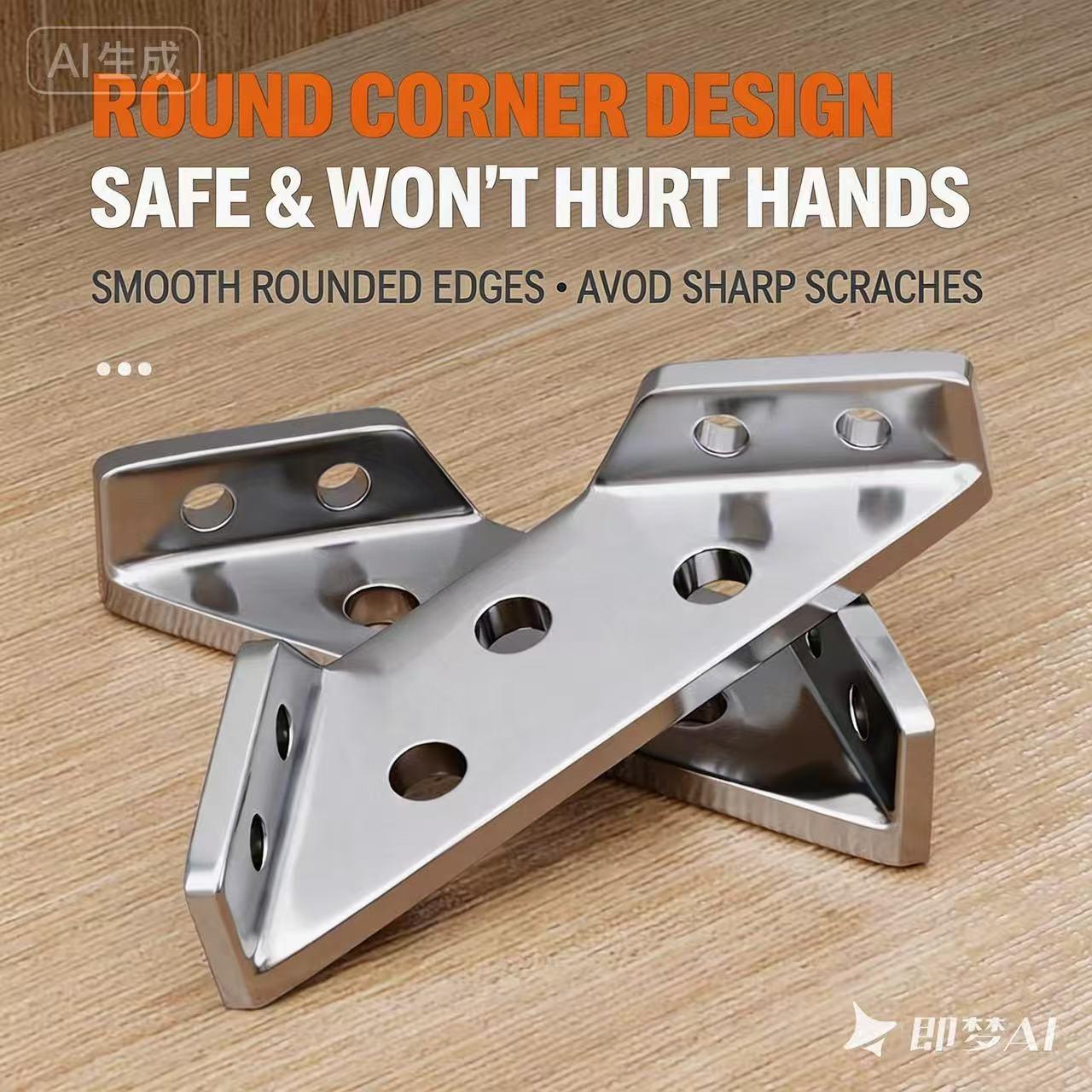 Furniture Corner Connector - 20PCS Universal Stainless Steel L Brackets for Wood,Hardware Metal Angle Bracket Corner Braces,L Bracket for Shelves,Table,Cabinet,Drawer,Corner Brackets for Wood