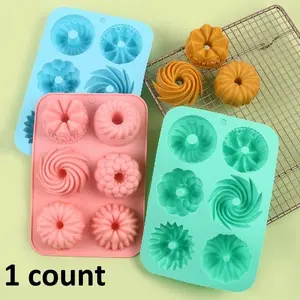 New Silicone Wave Tube Cake Mold, Mini Cake Mold, 6-Compartment Non-Stick Baking Mold, DIY Cake Mold, Cupcake, Cornbread, Brownie, Jelly