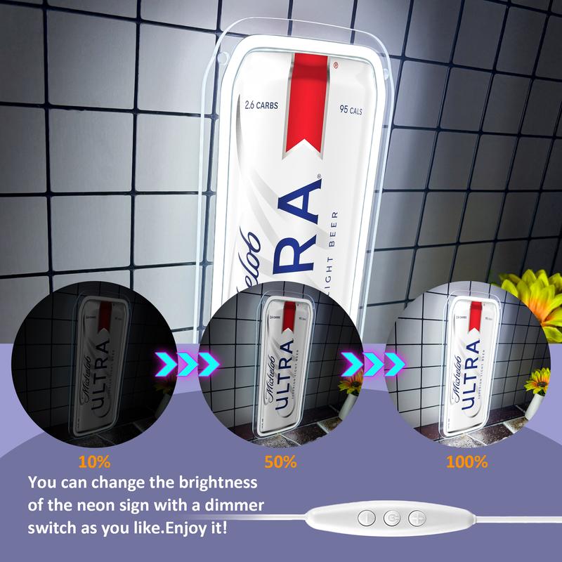 Michelob ULTRA Beer Neon Sign for Wall Decor Dimmable Beer Neon Signs Bar Led Sign Neon Sign for Man Cave Light Up Sign for Bedroom Home Bar Shop Pub Bistro Party Hotel Game Room Decor Gifts