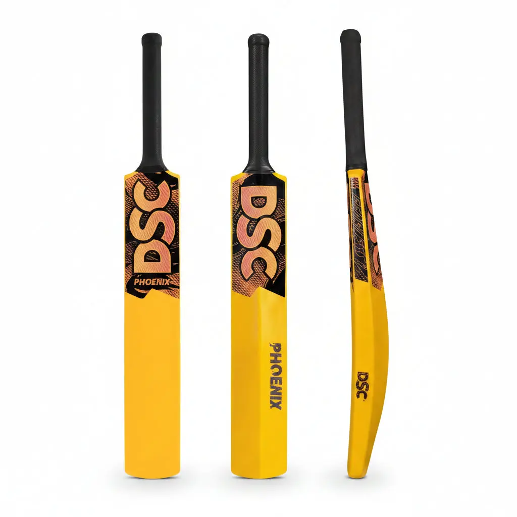 DSC Phoenix Plastic Cricket Bat - Ideal for Tennis and GullY/Turf Cricket Bat, Color - Yellow