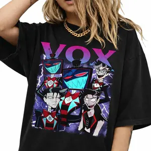 Vox Hazbin Hotel Shirt, Retro Anime Graphic Tee, Hazbin Hotel Anime Shirt, Gift For Anime Lover, Unisex Short Sleeve Tee, Graphic Streetwear T-Shirt