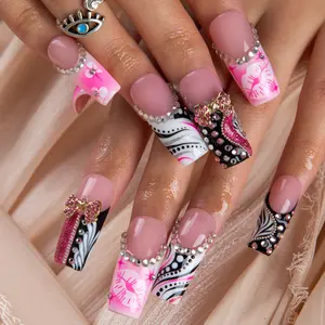 Lovful NEW DROP Collection Handmade Acrylic Press On Nails 10PCS Reusable Salon Quality 3D Flower Rhinestones for Flawless Long Lasting Look Manicure #DealsForYouDays