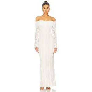 MORE TO COME Annabelle Off Shoulder Maxi in White