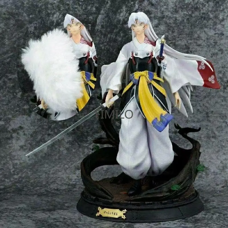 Anime Buggy One Piece Figure Franky Double Head Statue Inuyasha Action Figure Sesshomaru Figurine Phoenix Era Tree Model Toys