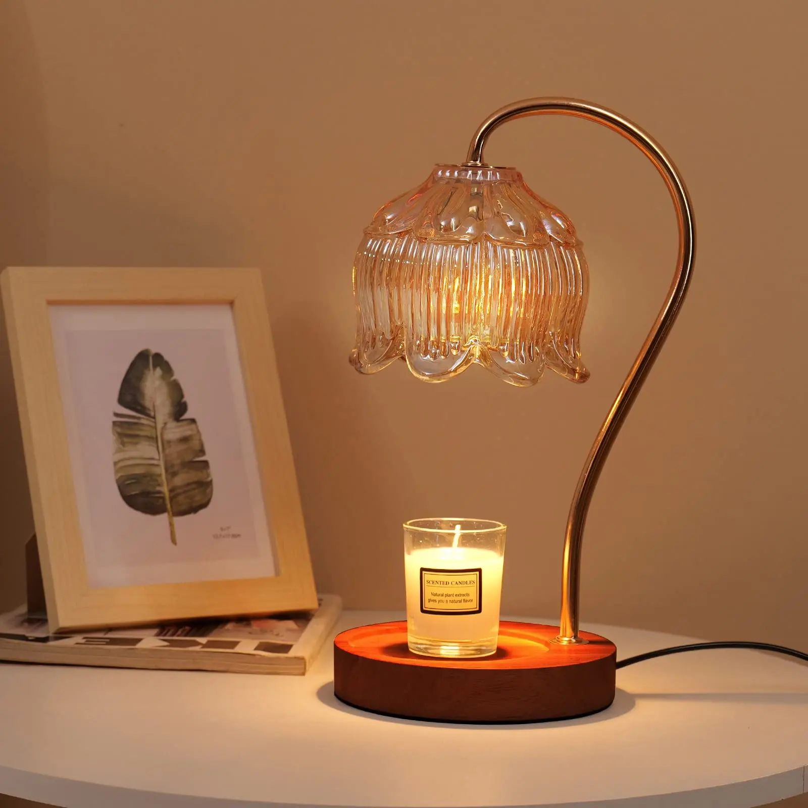 Candle Warmer Lamp with Timer Dimmable, Birthday Valentine's Day Gifts for Women Mom, House Warming Gifts New Home Decor, Wax Melt Warmer for Jar Candles with 2 Bulbs
