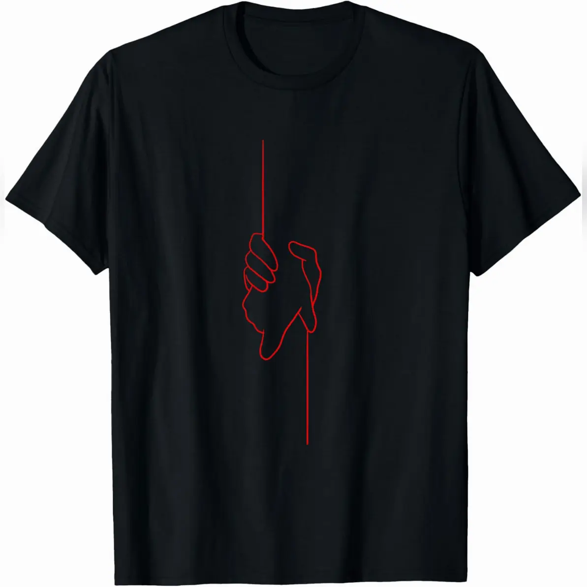Red Holding On Red Graphic T-Shirt Casual Unisex Tee