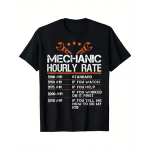 Graphic T-shirt Summer T-Shirts Funny Mechanic Hourly Rate Auto Repair Labor Rates T-Shirt Comfortable graphic tee viral Amazon find funny work shirt unisex casual oversized tee trendy everyday wear
