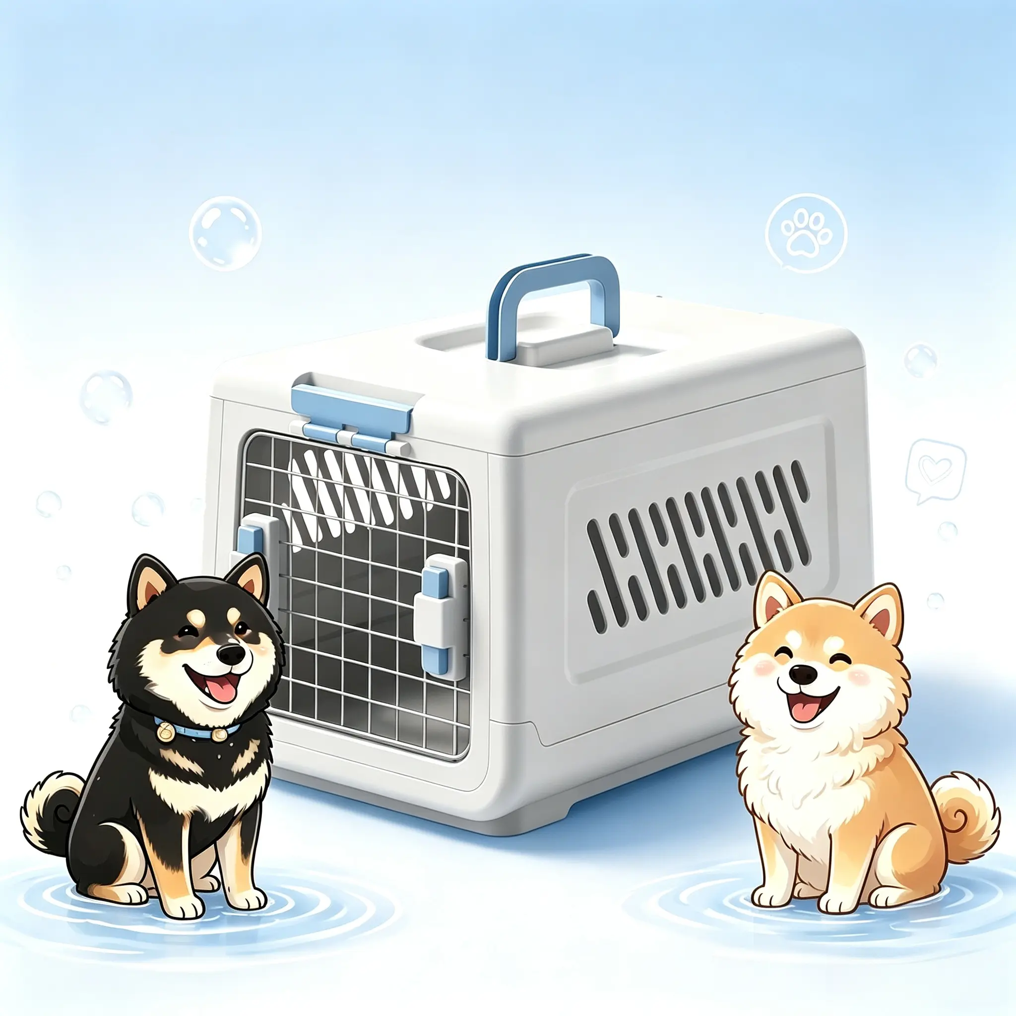 Multifunction Portable Pet Carrier, Breathable Hard Travel Crate for Cats & Dogs, Car Travel Kennel with Metal Door & Top Handle**
