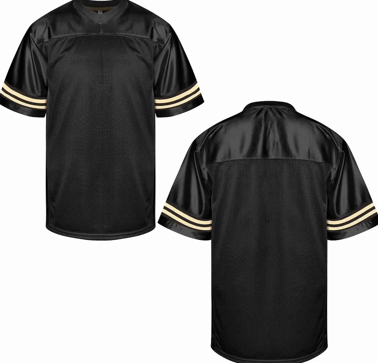 MESOSPERO Blank Football Jerseys for Men,Mesh Polyester Plain Football Shirt Pullover Sports Clothing Black White Grey Yellow