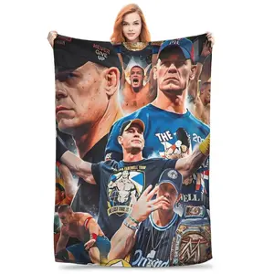 John Cena Wrestling Blankets  Super Warm Print Plush Throw Blanket For Girls Boys Living Room Flannel Bedspread Bed Cover  Skin-friendly, lightweight and soft