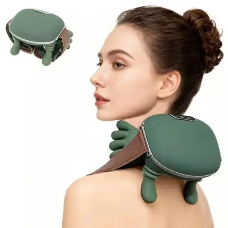 Heated Finger Pressure Neck Massager, Back & Shoulder Heating Massager, Neck Shoulder Relaxer, Electric Neck Roller, Relief Roller, Deep Massage, Muscle Relaxation