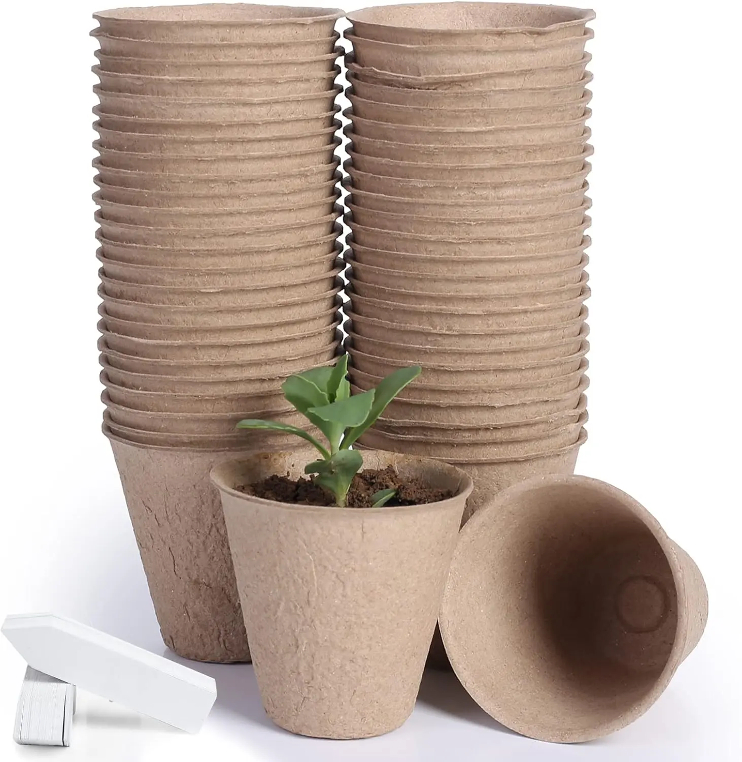 50-Pack 3.15 Inch Peat Pots for Seedling, Outdoor Garden Germination Nursery Pots,Biodegradable Seed Starter Pots Kits