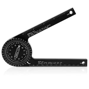 7 Inch Aluminum Miter Saw Protractor, Professional Angle Measuring Tool, Comes with Two Extra Straightedge Protractors for Woodworkers, Builders, Plumbers, Home DIY