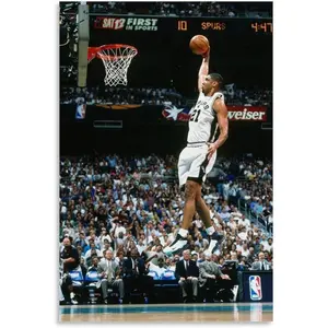 No Framed, Tim Duncan Basketball Star Dunk Poster