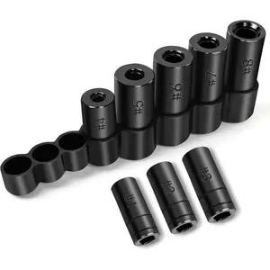 70500 Tap Socket Set, 8-Piece 1/4" & 3/8" Drive Taps Sockets Adapter for Socket Wrench Set Use, Fits All MCTI Taps Thru 1/2" & 1/8"