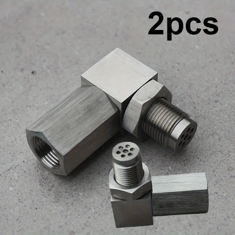 90-Degree Stainless Steel Universal Threaded Socket Adapter - M18 Sensor Fitting Connector, Pipe Expander Heads, High-Pressure Hose for Automotive Maintenance Tools