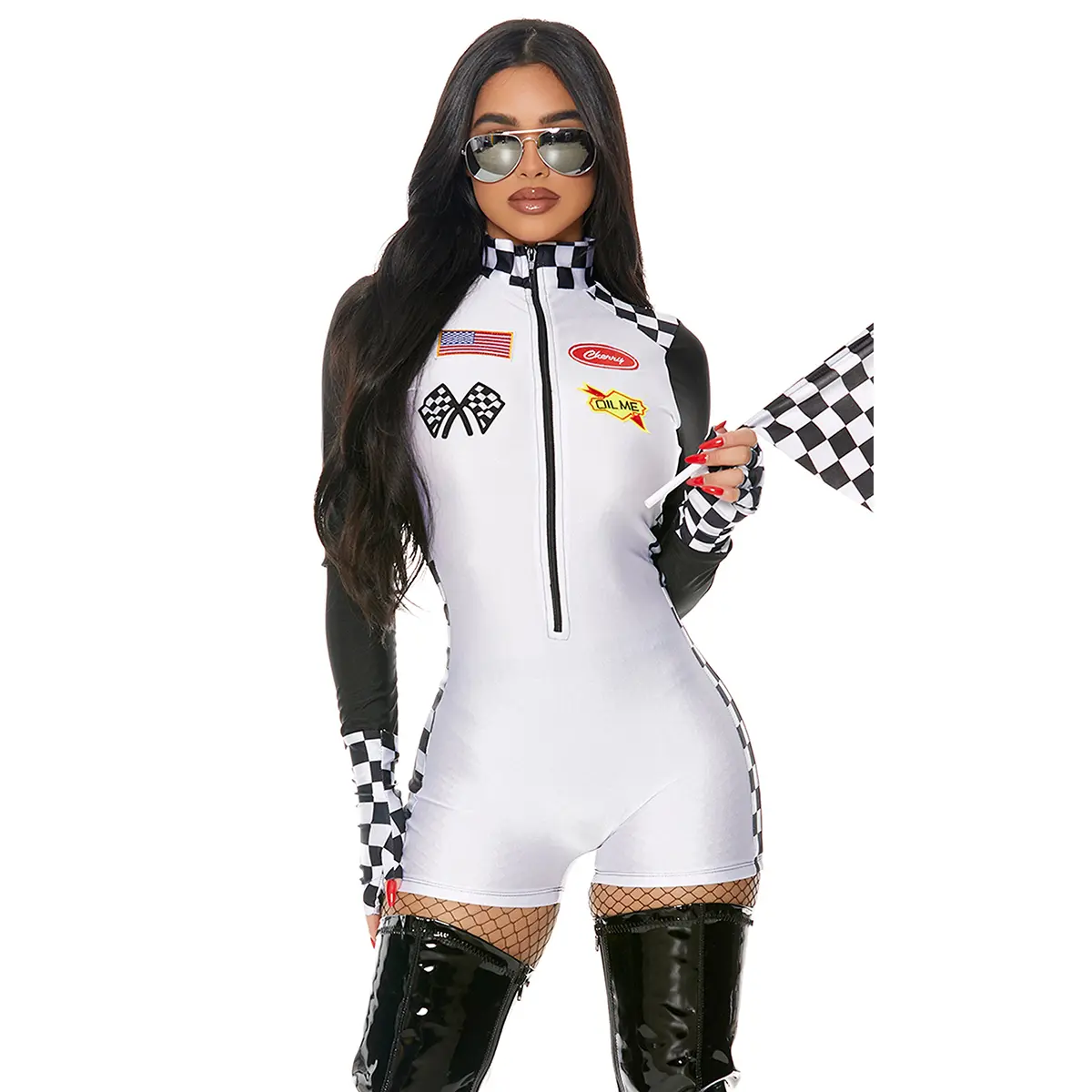 Forplay Women's Halloween Start Your Engines 3-Piece Women's Sexy Racer Costume