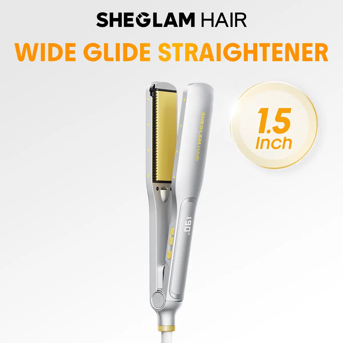 [BOGO Sale] SHEGLAM HAIR Sleek Chic Wide Glide Straightener | Hair Straightener | 1.5 Inch/38mm | 10 Million Negative Ion Flat Iron | 60s Quick Heating | Smart Memory Temp | Universal Voltage#hair tools #girly essentials  #intimate gifts for women